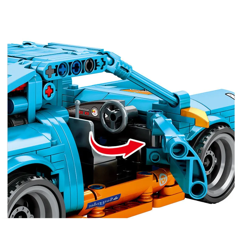 Конструктор SEMBO MOC Technic Back Force Racing Спортивная игрушка автомобиль Классическая