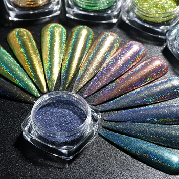 

1Box Shining Iridescent Laser Powder Dust Nail Art Holographic Mirror Magic Glitter Nail Pigment DIY Sequin Accessories CH1028-1