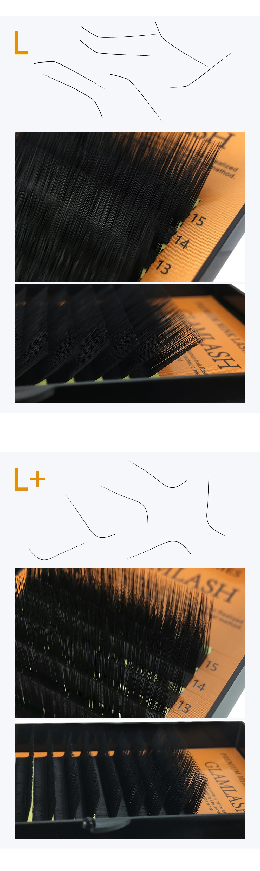 l + - m n Onda 7 15 15mm Mix 16 Fileiras Case Vison Cílios Extensão Individuais Postiços l - lc ld lu 6 Cheap Cílios postiços