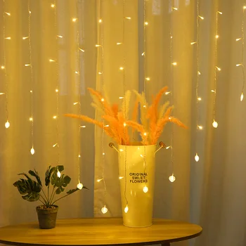 

EU Plug LED Heart Shaped Curtain Light Waterproof Decorative Fairy Garland Decoration for Christmas Tree Wedding Party