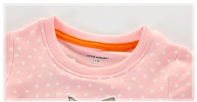 Little maven/брендовая одежда для маленьких девочек; дизайн; хлопковые топы для девочек; цвет розовый, серый; Футболка с принтом лисы