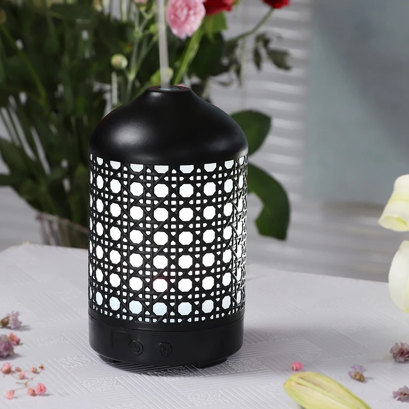 Metal Essential Oil Diffuser 100Ml Aroma Diffuser Ultrasonic Aromatherapy Humidifier Cool Mist Maker for Home Office