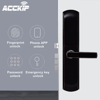 

ACCKIP Fingerprint Password Door Lock Keyless Smart Door Lock Fingerprint Password Card Key Unlocking 4 Ways For Home Automation