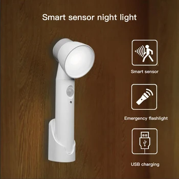 

Night Light Practical Three-In-One Table Lampsmart Home USB Human Body Induction Small Wall Lamp Flashlight Home Illumination Z