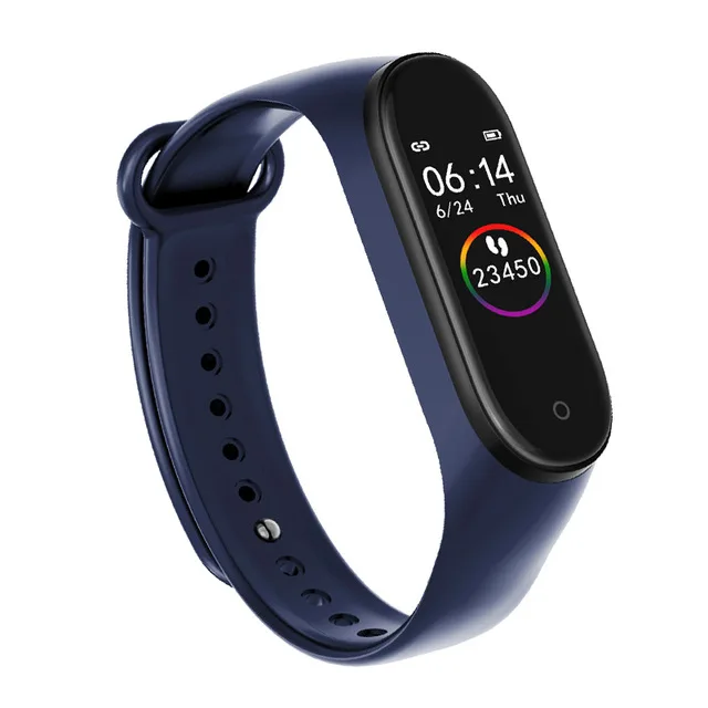 Health Wristband M Smart Band 4 Fitness Tracker Watch Sport Bracelet Heart Rate Blood Pressure Monitor Smartband for android ios - Цвет: Blue