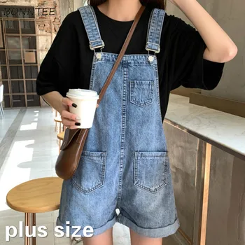 

Rompers Women Denim Plus Size 5XL Pockets Loose Casual Students Streetwear Korean Trendy Chic Sweet Harajuku Retro Summer Womens