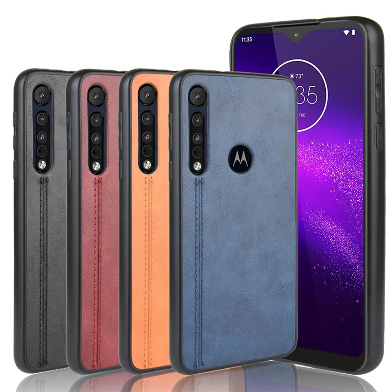Для Motorola One Macro чехол мягкий кожаный из ТПУ силикона телячьей кожи искусственной