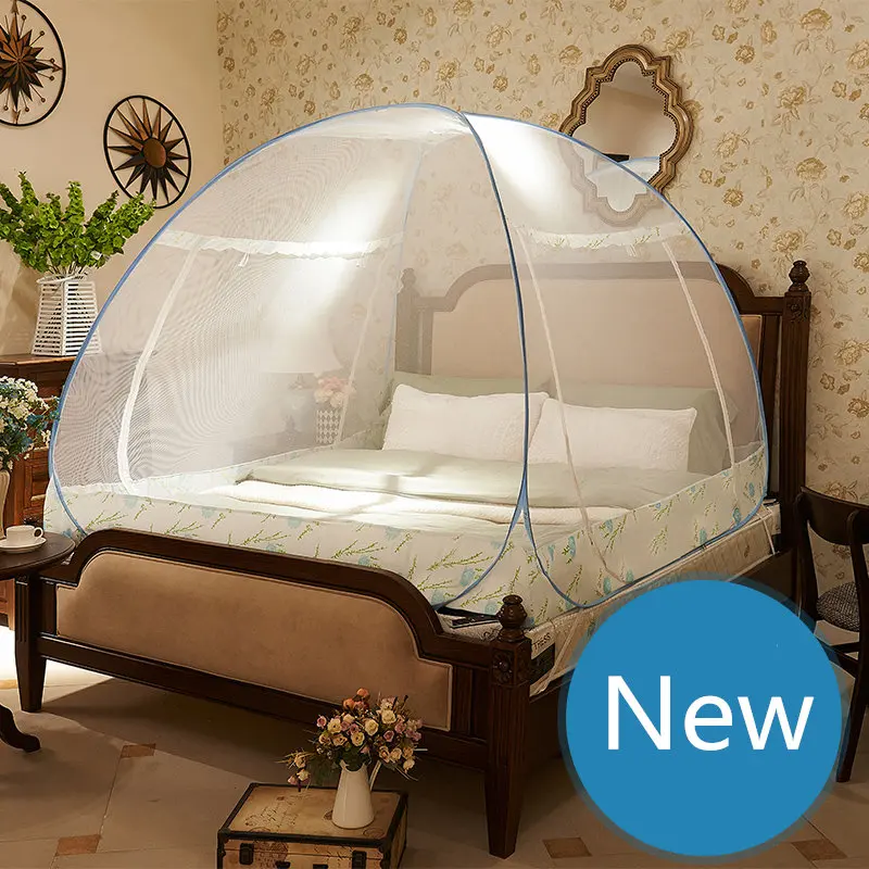 

Mongolian Yurt Style Mosquito Net Fine Mesh Bed Canopy Mosquito Net Tents For Double Bed ciel de lit Foldable Tent Bed klamboe