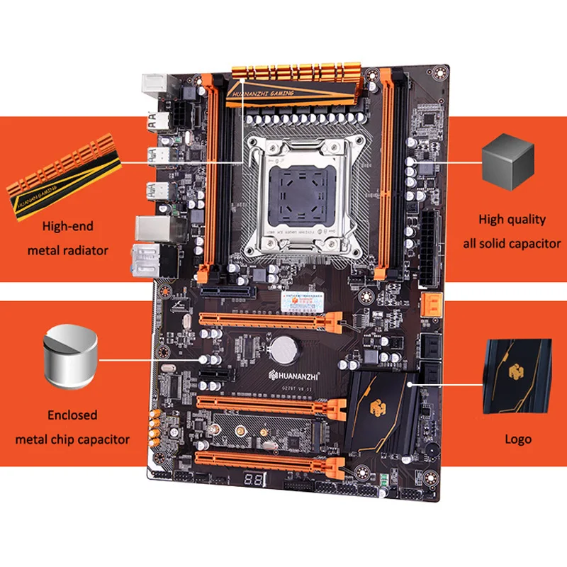 Идеальный корпус для компьютера HUANANZHI deluxe X79 игровая материнская плата набор Xeon E5 2680 C2 с кулером ram 32G(4*8G) DDR3 1600 RECC