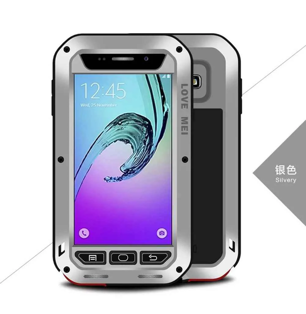 Чехол LOVE MEI для Galaxy A3/A5 водонепроницаемый мощный металлический+ силиконовый чехол для SAMSUNG Galaxy A3 A310 A5 A500 A7 S7 S8