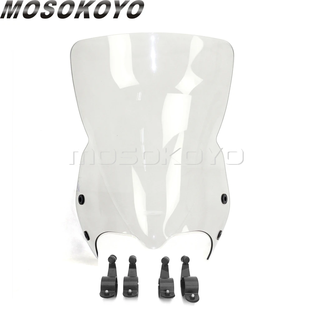 Clear Black Clamp Мотоцикл лобовое стекло темный дым ветер экран ПК экран для Suzuki Boulevard M109R M109R2 M50 M90 Boss Limited 2006- дефлектор - Цвет: Clear Black Clamp