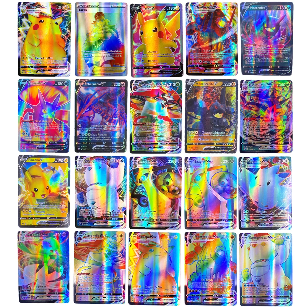 Карта Pokemon во французской версии с 145 V 54 VMAX 200 Gx 100 Tag Team 20 MEGA EX 1 Tarak|Коллекционные