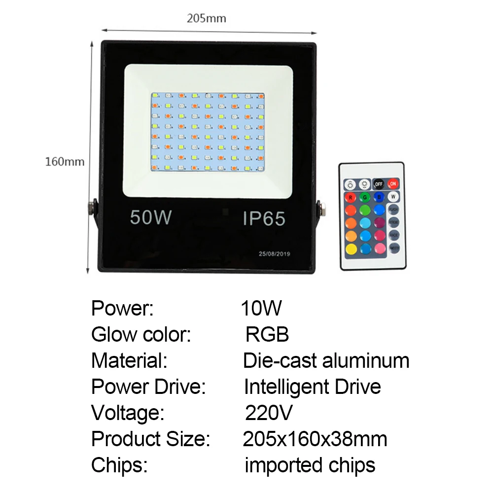 Светодиодный прожектор RGB 10 Вт 30 50 точечный светильник Foco IP66 водонепроницаемый