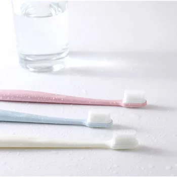 

Hot Sale 3Pcs/Set White Nano Soft Brush PP Handle Anti-slip Antibacterial Fiber Adult Toothbrush Handmade Cleaning Toothbrush