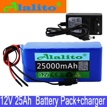 

100%original 18650 12V Battery pack Large capacity 12v 25ah 18650 lithium battery protection board 12v 25000mAh capacity+Charger