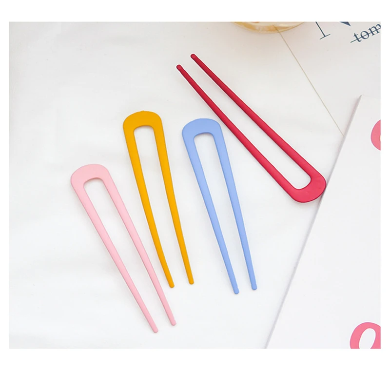 Metal Hair Sticks for Women Shell Hair clip pins Minimalist U Shape Girls Hairpins Bun maker Headwear