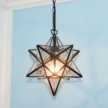 

Aoiour Moravian Star Pendant Light Indoor Chandelier Ceiling Hanging Lighting Kitchen Island Living Room Bedroom Hallway Fixture