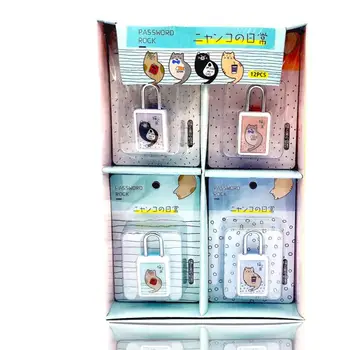 

1 Pcs Random Color Cartoon Cat Code Lock Suit Anti-theft Mini Lovely Student Dormitory Gym Cabinet Wholesale Trend