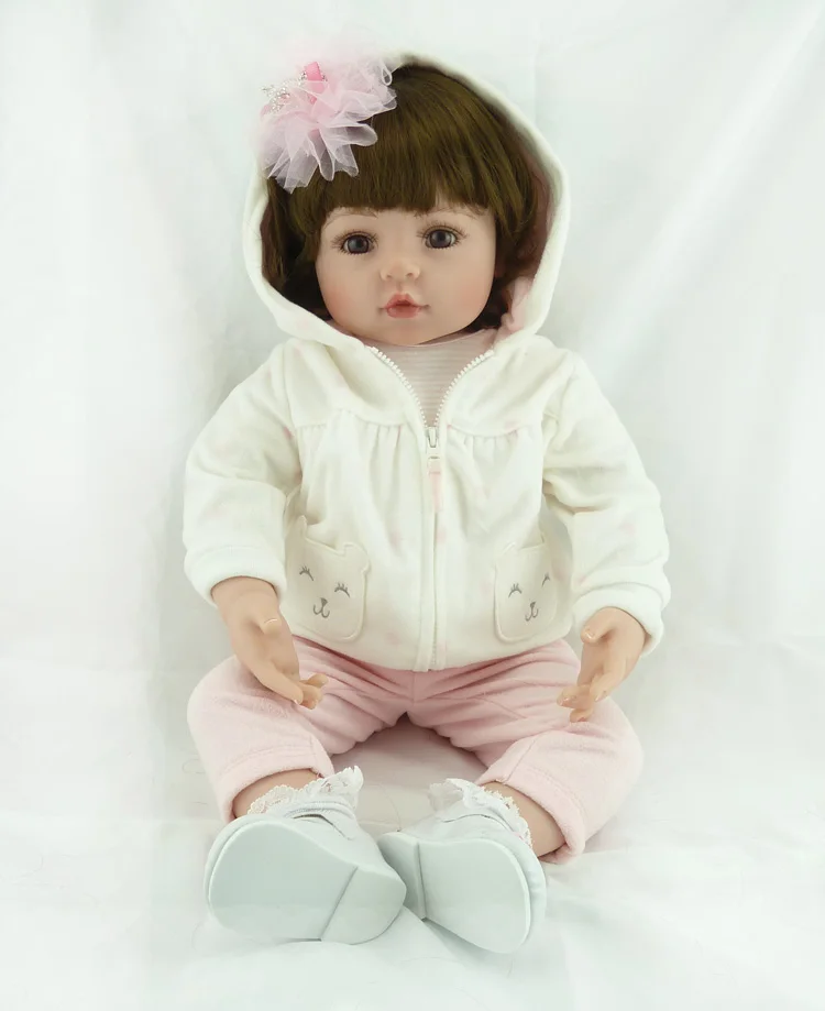 

New High Quality 60cm Doll Silicone Reborn Handmade 24 Inch Bebe Reborn Babies Toys for Children Gift Juguetes Brinquedos
