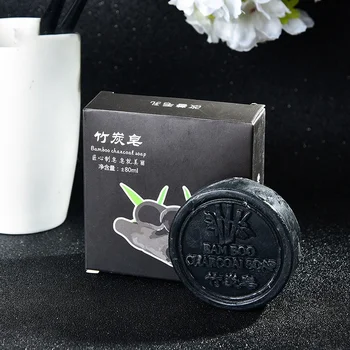 

Natural Organic Herbal Essential Black Bamboo Oil Soap Whitening Handmade Soap Skin Remove Acne Deep Cleansing Face Hair Care