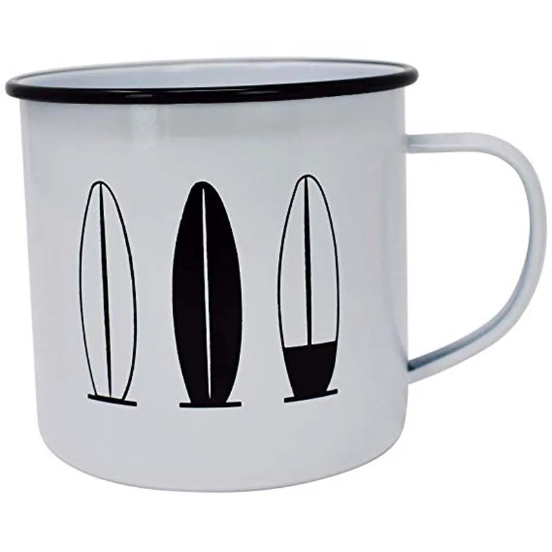 Белый Походная кружка Enamelware дизайн-забавная металлическая кружка для кофе и долговечная чашка для кемпинга-оловянные кружки для кофе(или виски) дома и лагеря - Цвет: Белый