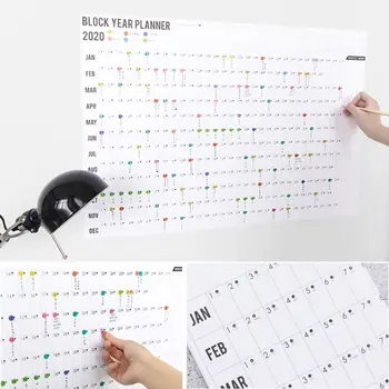 

2020 Yearly Calendar Year Planner Memo Annual Schedule Daily With Sticker Dots XXUC