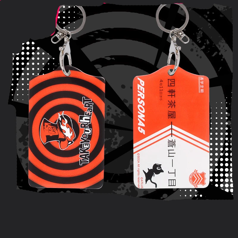 1pcs Anime Persona 5 Cartoon Printed Cosplay Prop Acrylic Bus Card Case ID Cover Holder Keychain Pendant for Boy Girl |