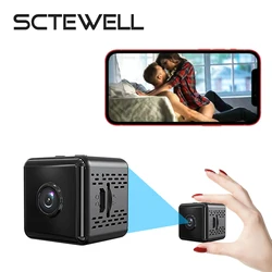 Wifi mini câmera de vigilância 1080p casa babá câmera de detecção de movimento alarme push infravermelho visão noturna monitoramento remoto