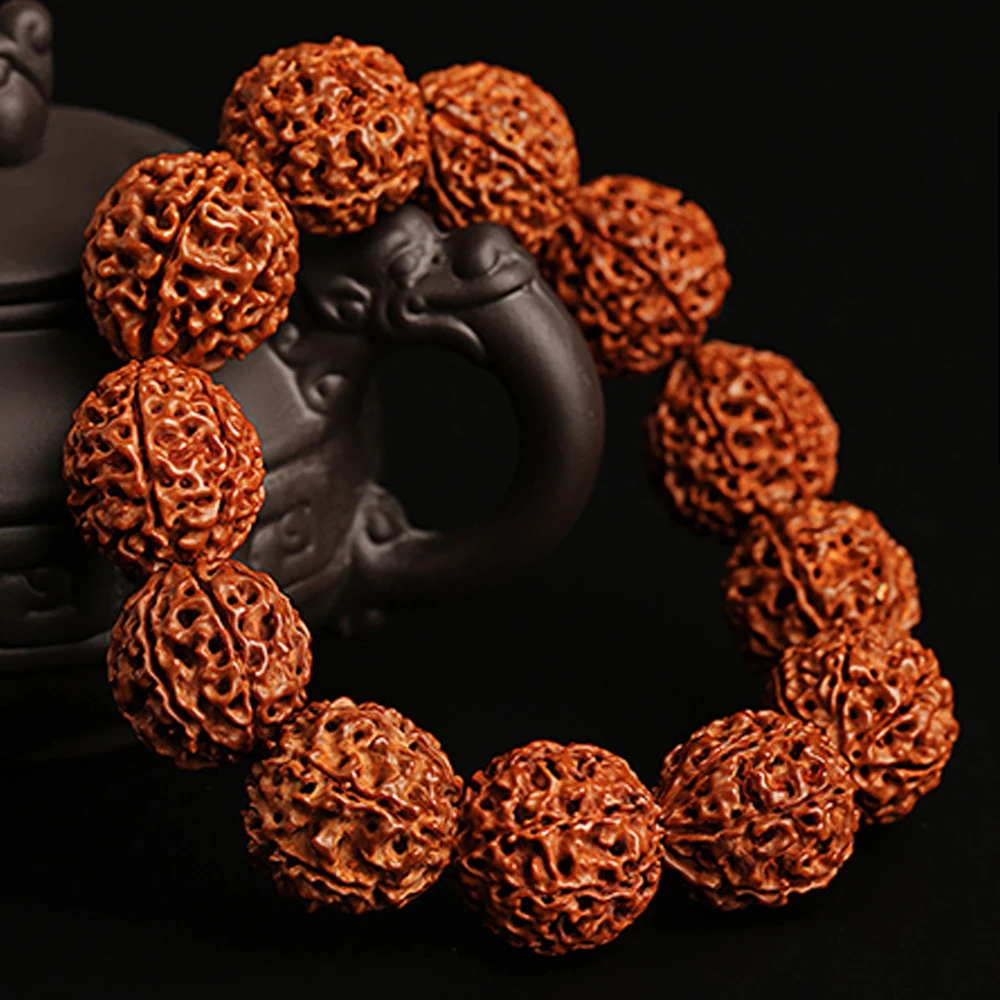 Винтажные браслеты из рудракши ручной работы мужские бусы из плодов Рудракши браслеты для женщин религиозный Будда медитация ювелирные изделия в стиле буддизма