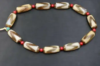 

Energy Magic LKbrother Talisman Treasure set of 11 of Energy Tibetan Old Agate Ivory Color Tiger-tooth totem dZi Bead