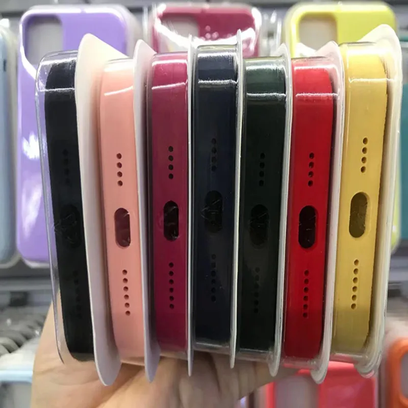 10pcs Official With LOGO Silicone Case For mobile Phone 6 6s 7 8 plus iX XR XS MAX 11 12 Pro Max Cover case with Packaging shell