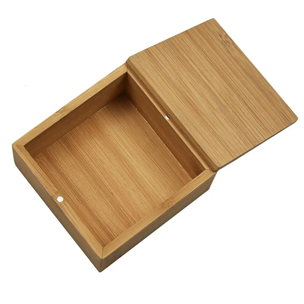 Квадратная деревянная коробка для ювелирных изделий бамбуковая коробка для хранения ювелирных изделий