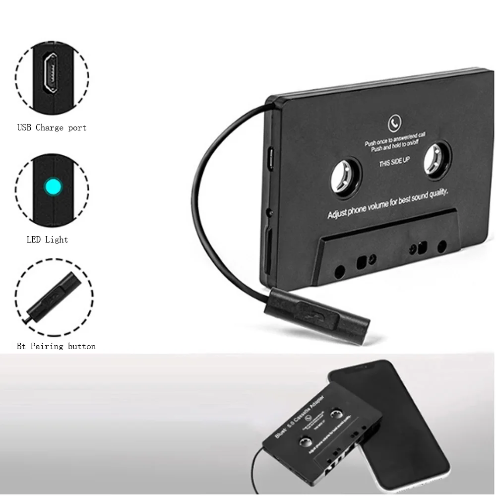 KFZ-Kassettenadapter für Smartphones, MP3-Player, CD-Player, 3,5