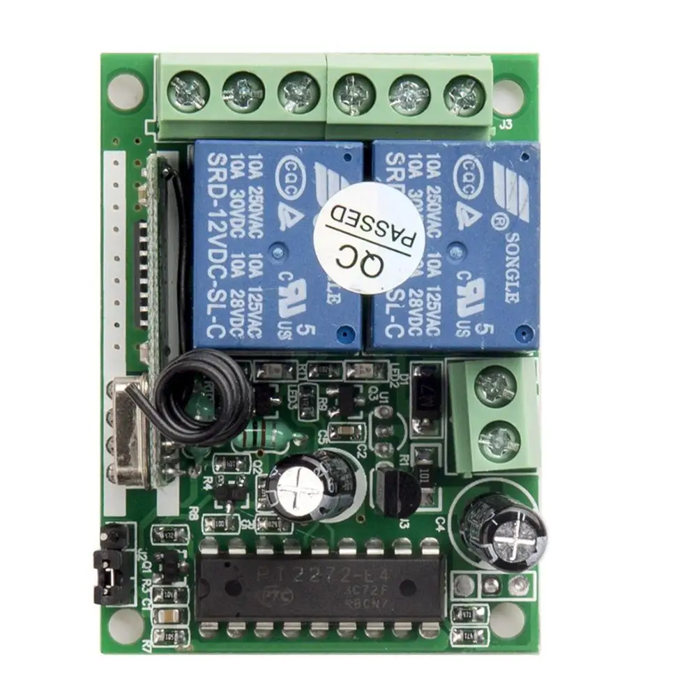 DC 12V 10A реле 2CH Беспроводной RF пульт дистанционного управления передатчик +