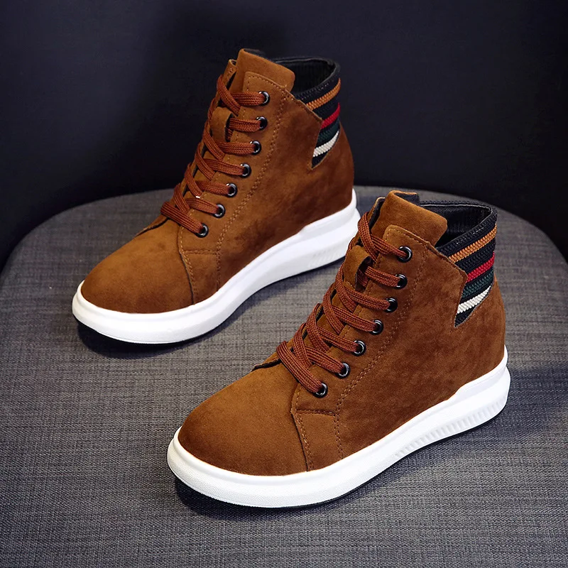 

Autumn & Winter New Style zhong gao bang Hip Hop Martin Boots Warm plus Velvet Short Boots Elevator Casual Cotton-padded Shoes