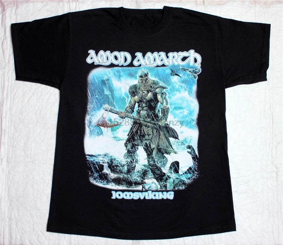 Новая Черная футболка Amon Amarth Jomsviking Death Metal для детей из Bodom Amorphis с принтом сделай