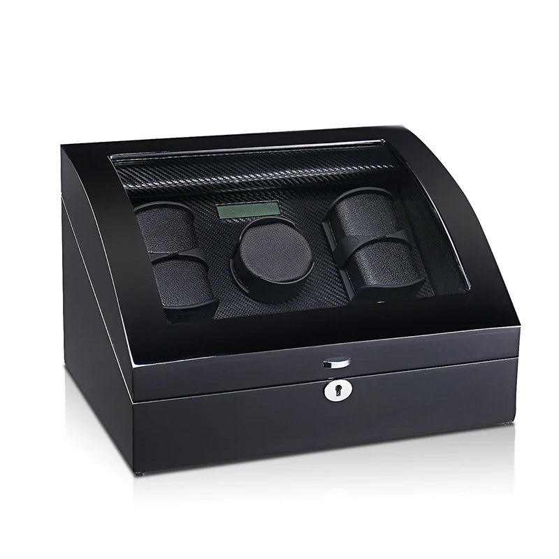Часы Winder Box чехол для хранения шейкер дисплей автоматический деревянный пять двигателей 5 слотов часы Winder вращающийся держатель Органайзер пианино
