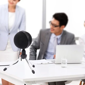 

Mini Capacitive Studio Noise Reduction USB Microphone Home Desktop PC Plug And Play Business Conference With Stand Portable