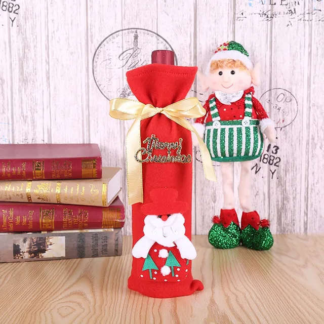 Karácsonyi Borosüveg Borító Dísz Ruhák Készlet Asztali Dekoráció 2022 Újévi Ajándék Noel Díszek Otthon - Image 2
