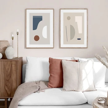 

Modern Trend Geometric Abstract Color Block Canvas Paintings Wall Art Poster Prints Wall Pictures for Bedroom Home Decorative