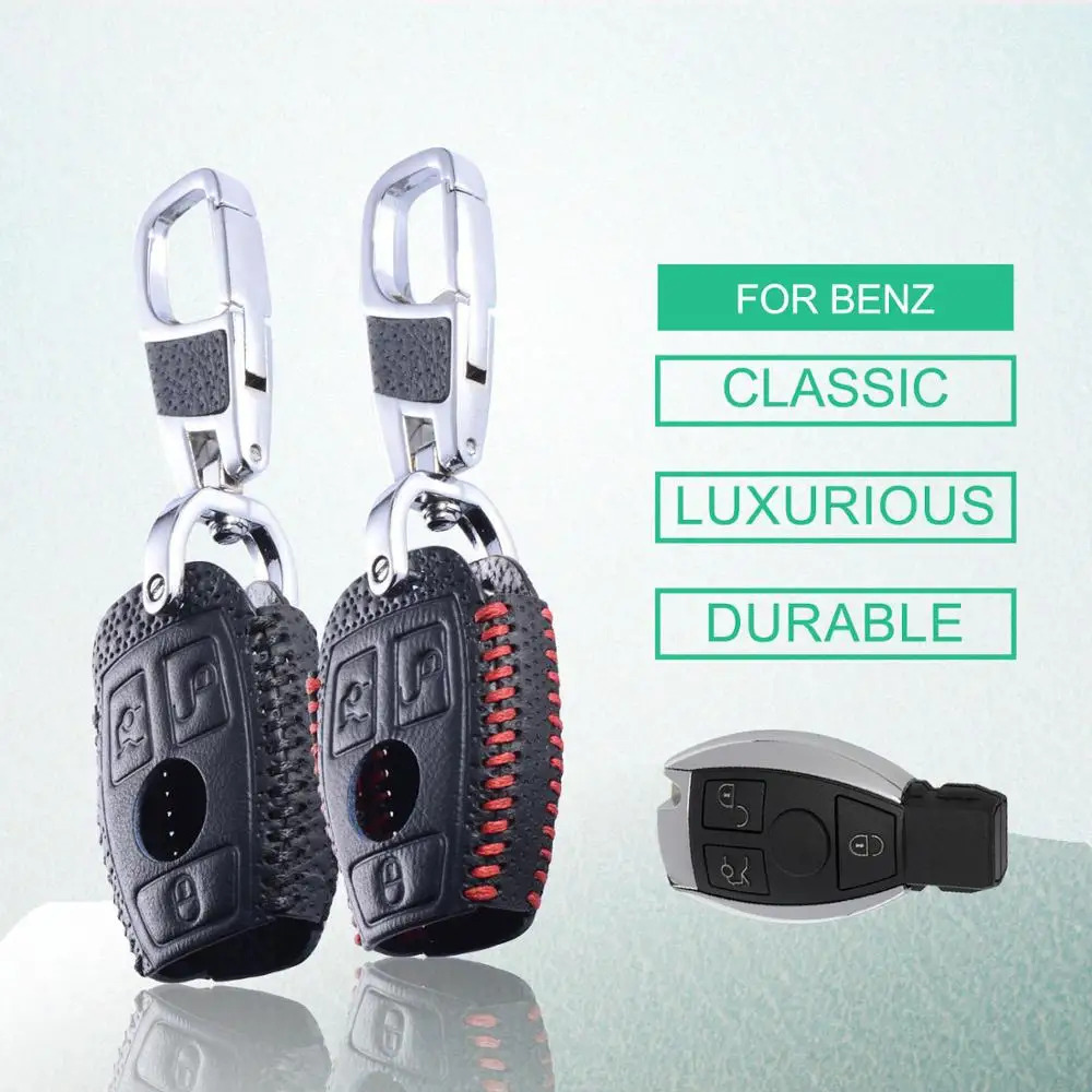 Кожаный дистанционный держатель брелок для Benz E S SLK КЛАСС AMG W124 W203 W210 W211 W204 смарт-Брелок оболочка рукав