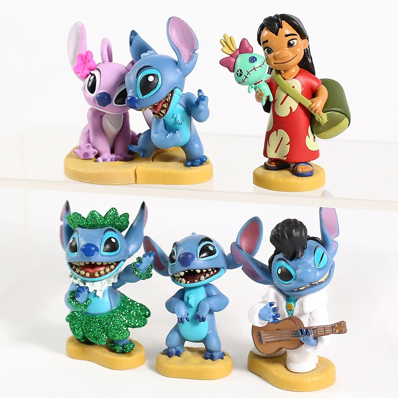 Lilo & Stitch Lilo Nani David Jumba Pleakley PVC Figures Toys for Children Collection Birthday Gifts 6pcs/set - AliExpress
