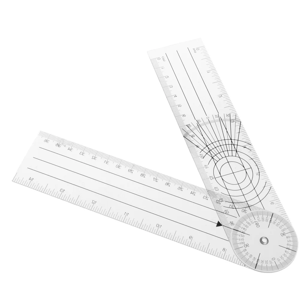 Userful Multi-Ruler 360 Degree Goniometer Spinal Ruler INCH