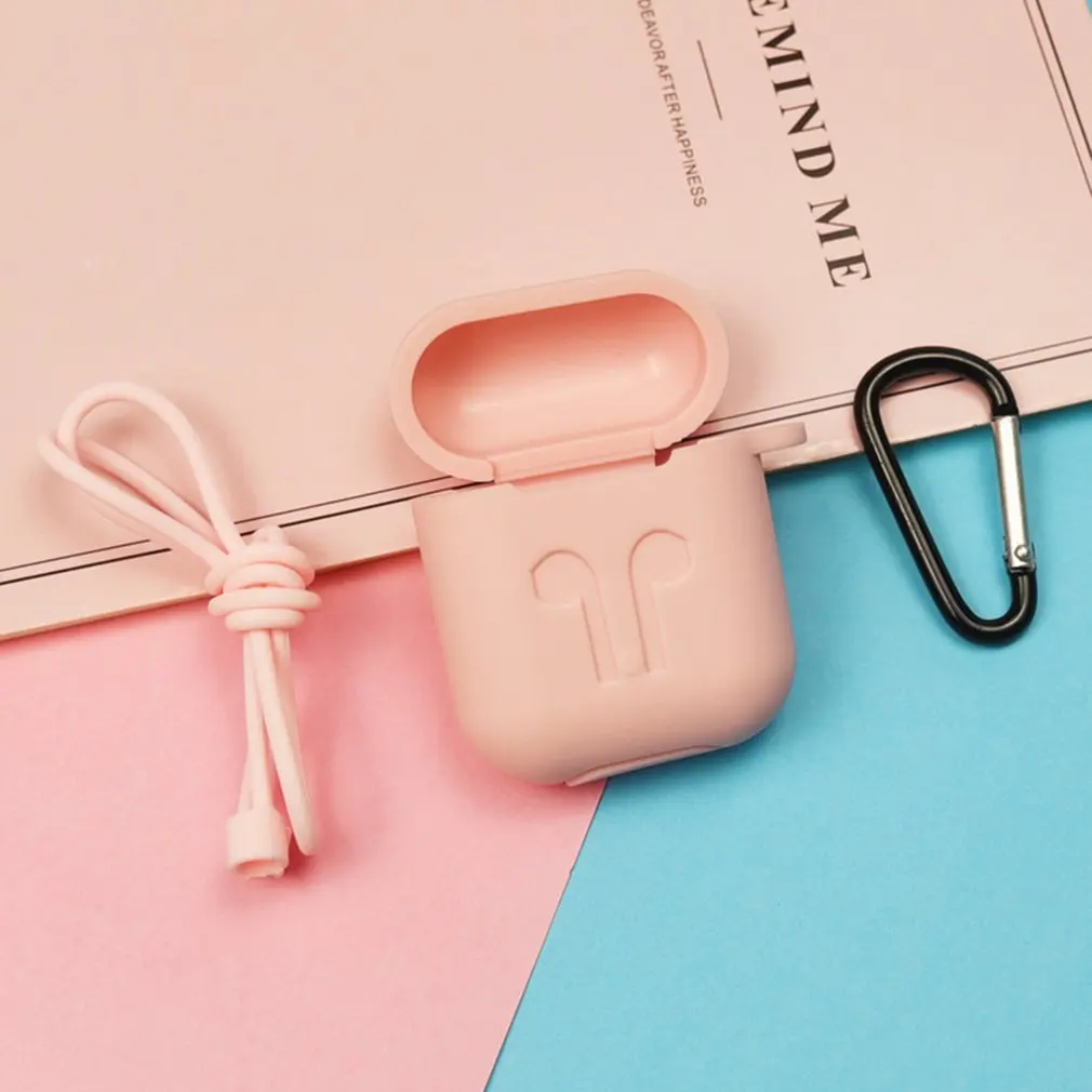 Силиконовый чехол для Airpods защитный чехол против потери провода наушники держатель для Apple Air Pod беспроводная гарнитура аксессуары