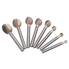 Mèche à découper en carbure en forme de boule, boîte à noyau, outils pour menuiserie, racine de charpentier, couteau à boule, outils à mèche ronde 8 pièces