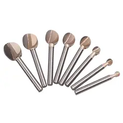 Mèche à découper en carbure en forme de boule, boîte à noyau, outils pour menuiserie, racine de charpentier, couteau à boule, outils à mèche ronde 8 pièces 