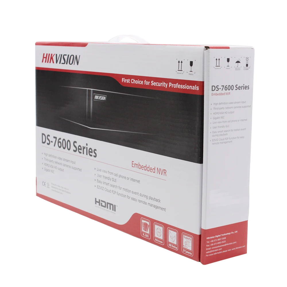 Hikvision 8ch CCTV рекордер PoE NVR DS-7608NI-K1/8 P 8-канальный встроенный Plug& Play 4K сетевой видеорегистратор с 8 PoE портом H.265