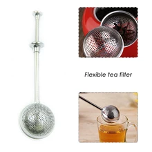 Выдвижной фильтр для заварки чая, сливной шарик для приправы, телескопический чайный шар, фильтр для чая, аксессуары из нержавеющей стали