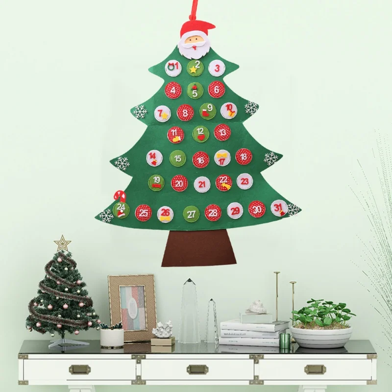 Нетканый DIY Рождественская елка Адвент-календарь новогодний декор Рождественское украшение для HomeNon-woven DIY