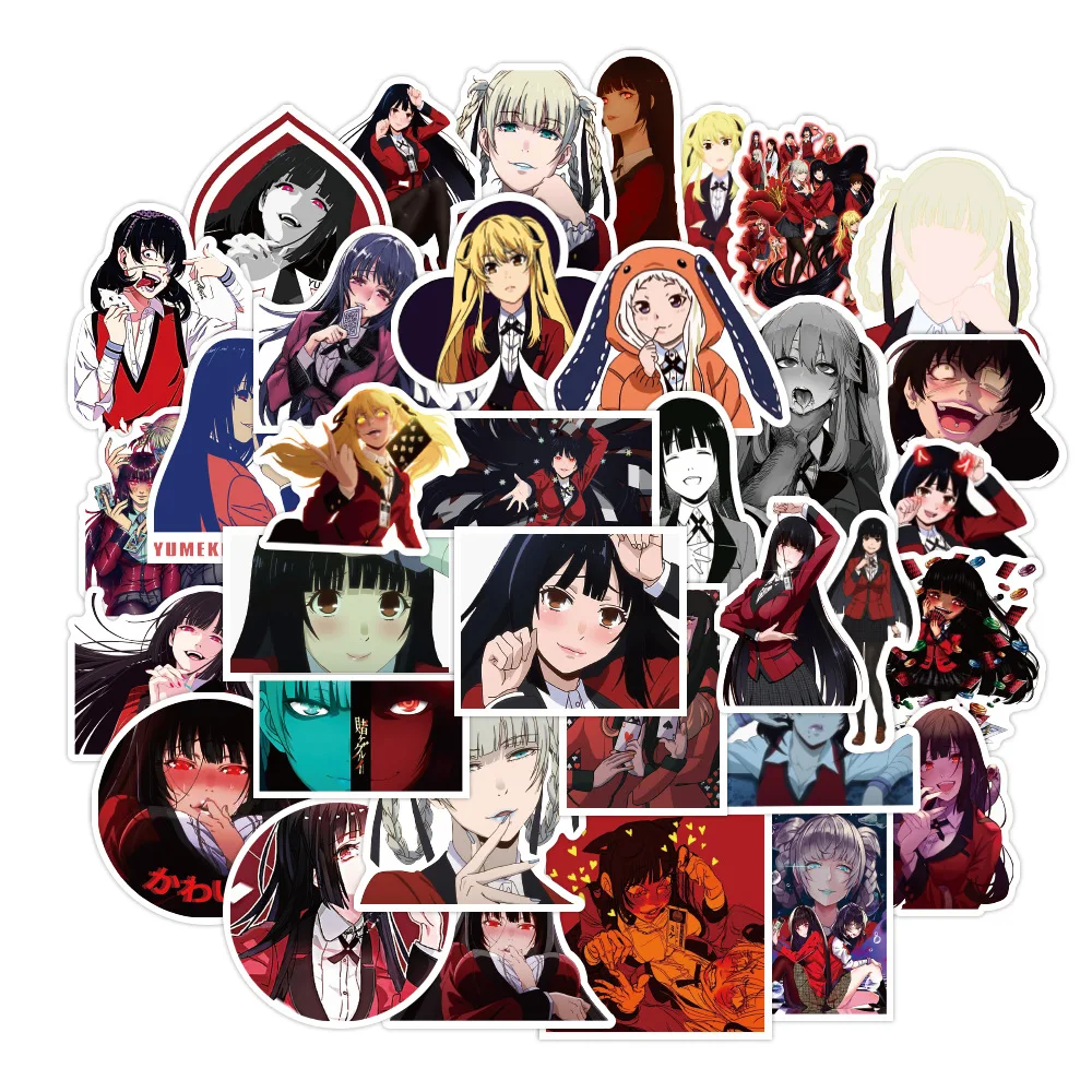 50/100PCS Kakegurui Stickers Cosplay Yomoduki Runa Jabami Yumeko Midari Ikishima Kirari Waterproof PVC Kid Gift Toys | Игрушки и хобби